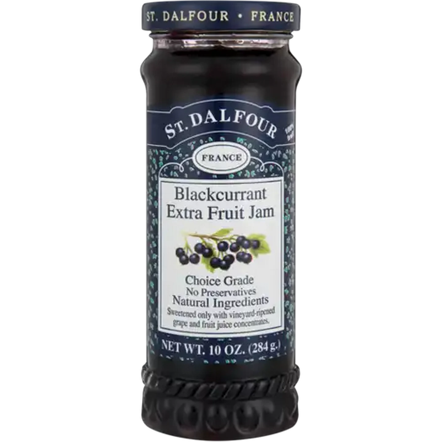 Image of St. Dalfour Blackcurrant Extra Fruit Jam Jar 284g