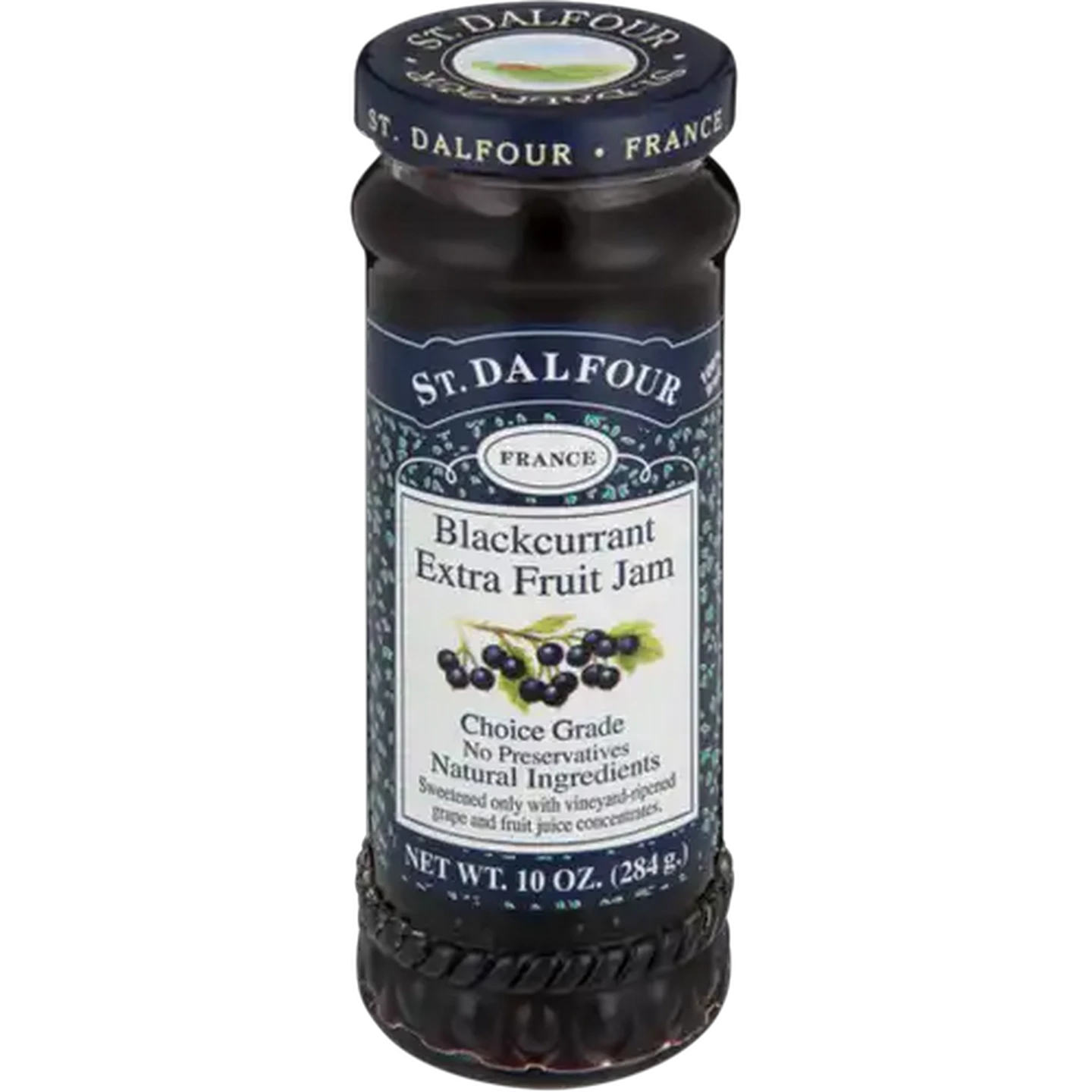 Image of St. Dalfour Blackcurrant Extra Fruit Jam Jar 284g