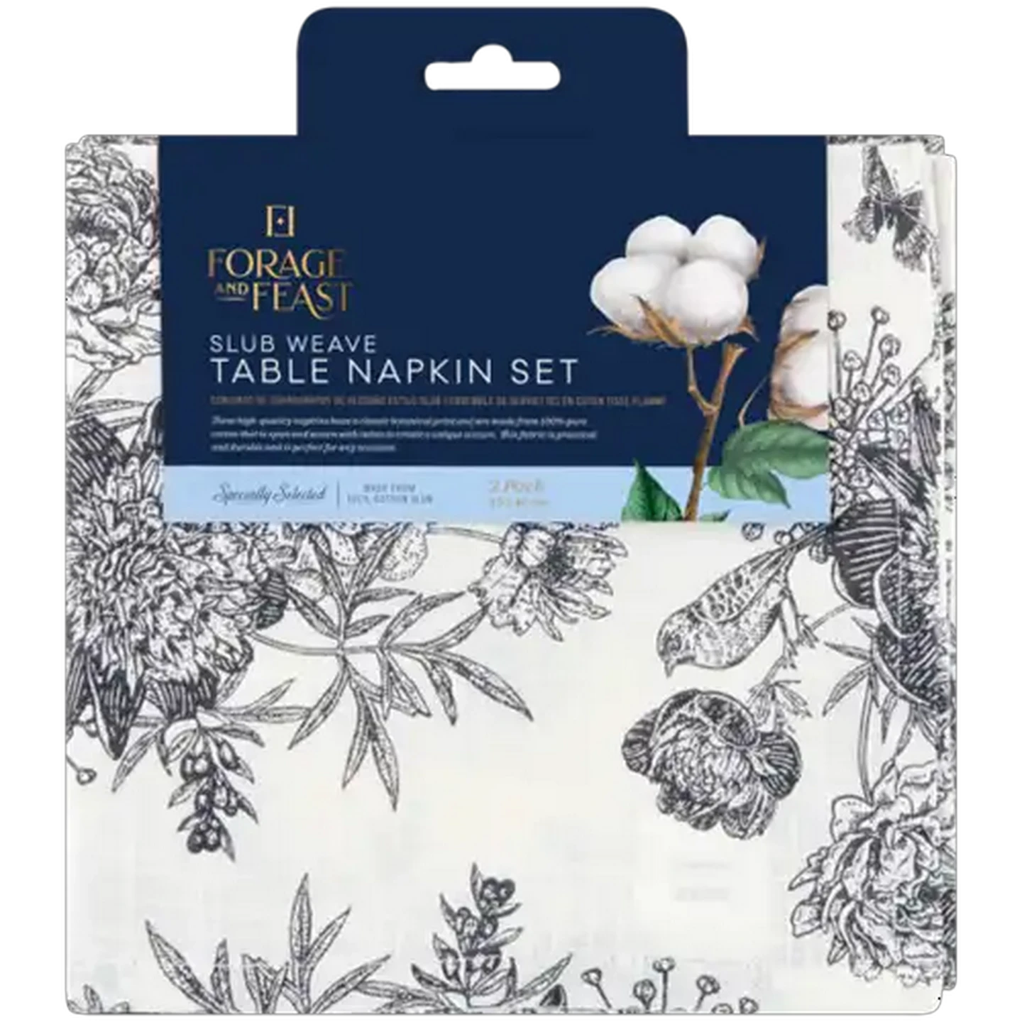 Image of Forage And Feast Slub Weave Table Napkins Set 40 x 40cm 2-Pack