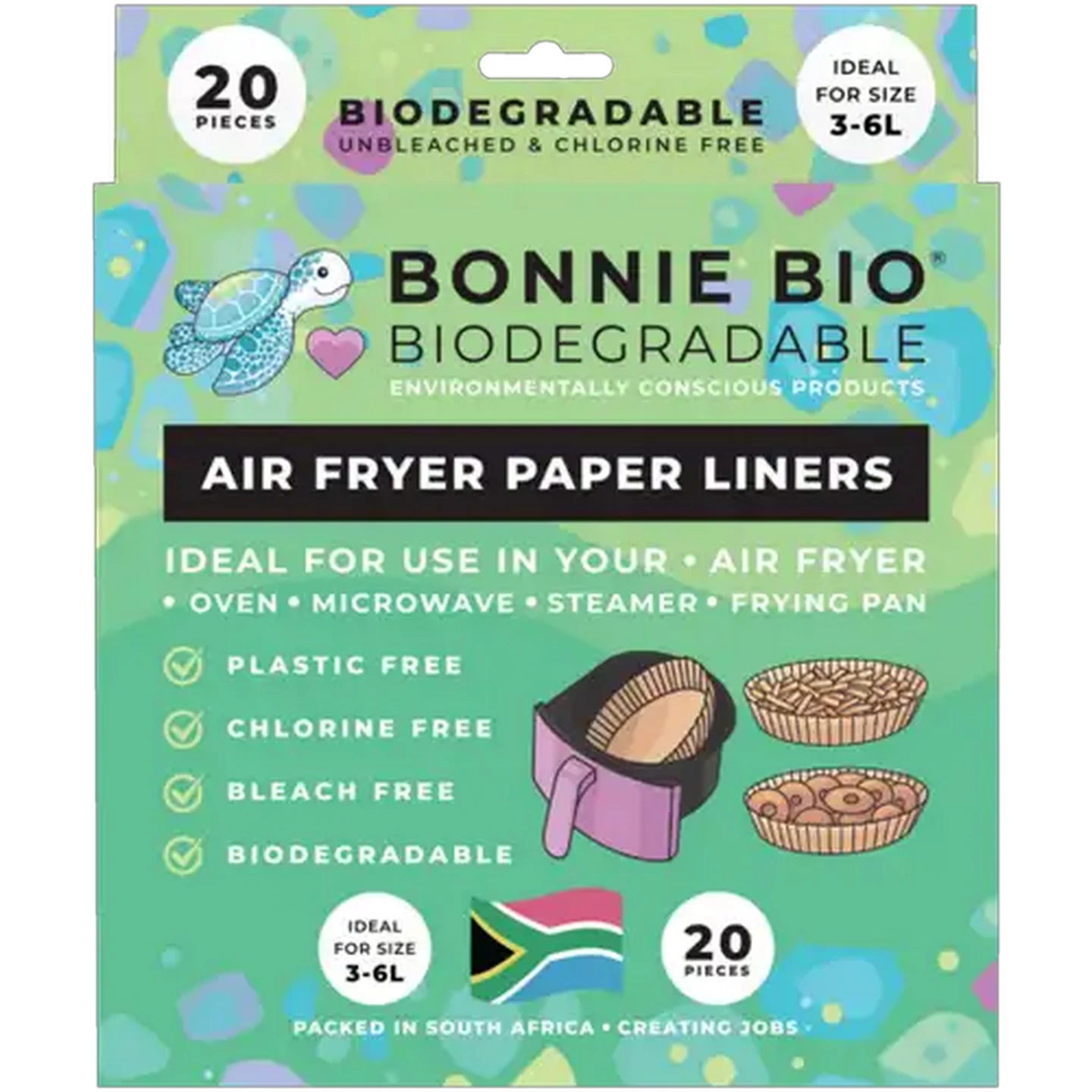 Image of Bonnie Bio Biodegradable Air Fryer Paper Liners 20 Pack