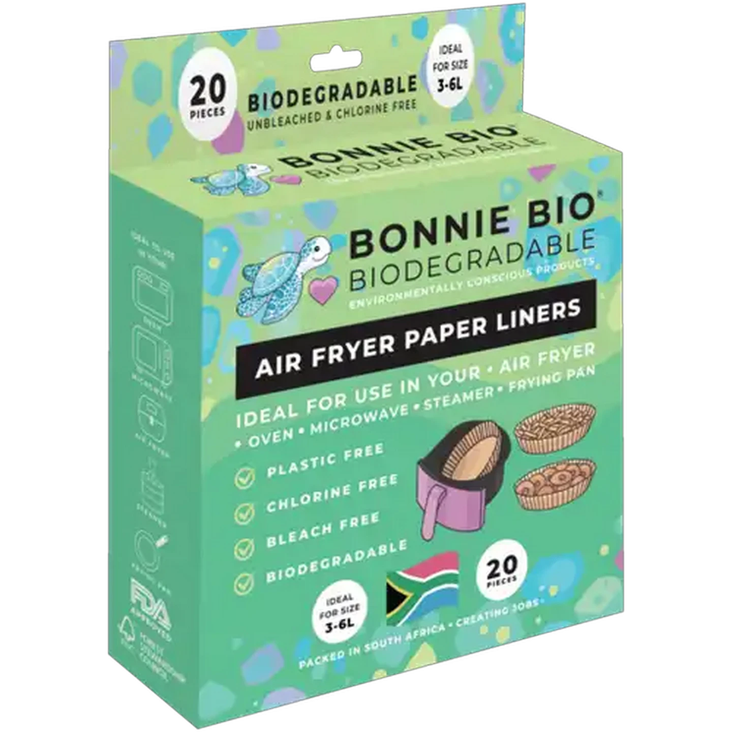 Image of Bonnie Bio Biodegradable Air Fryer Paper Liners 20 Pack