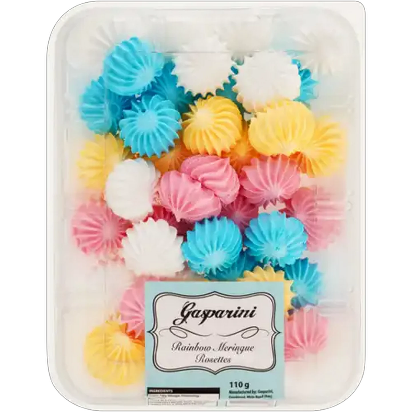 Image of Gasparini Rainbow Meringue Rosettes 110g