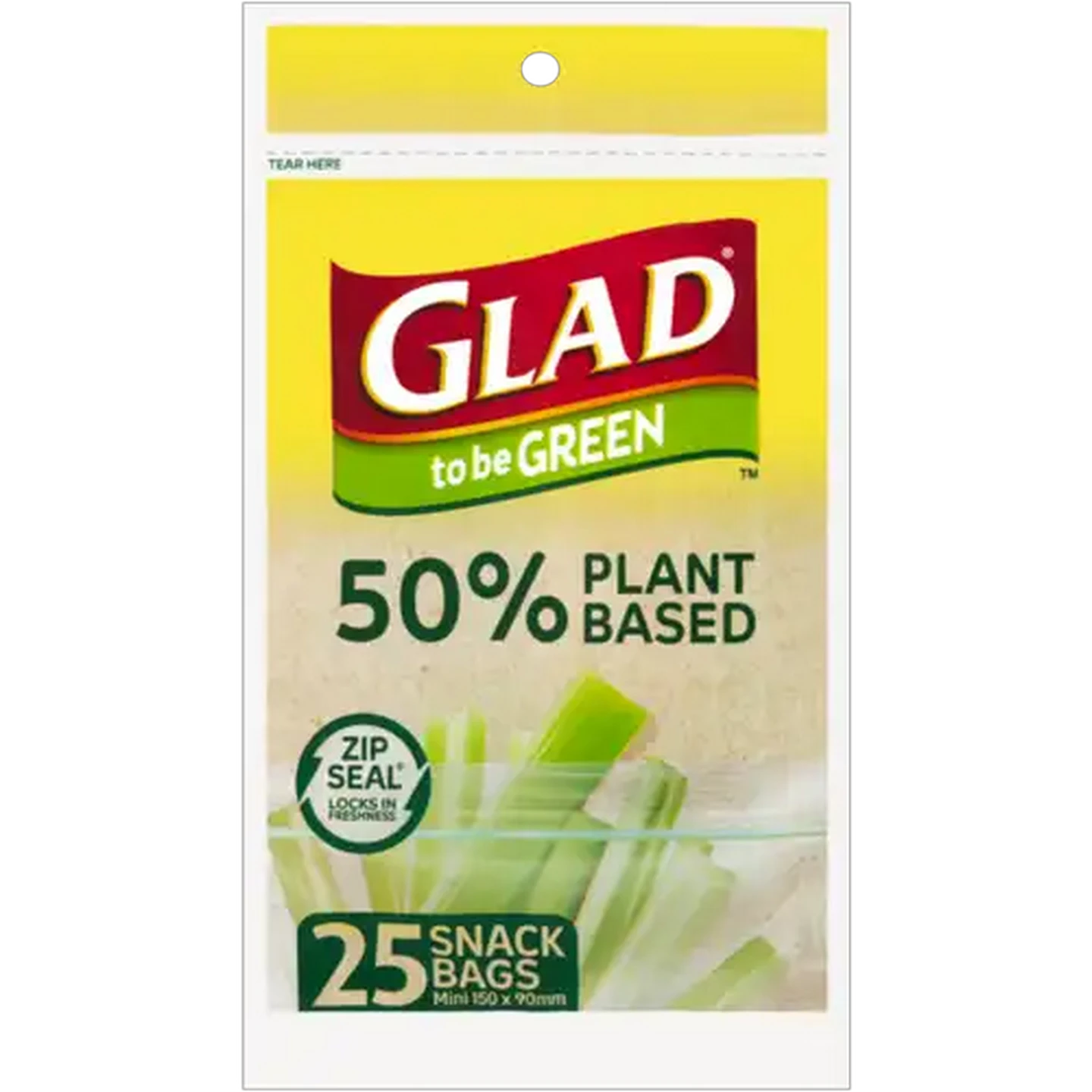 Image of Glad to be Green 50% Plant Based Snack Bags 25 Pack