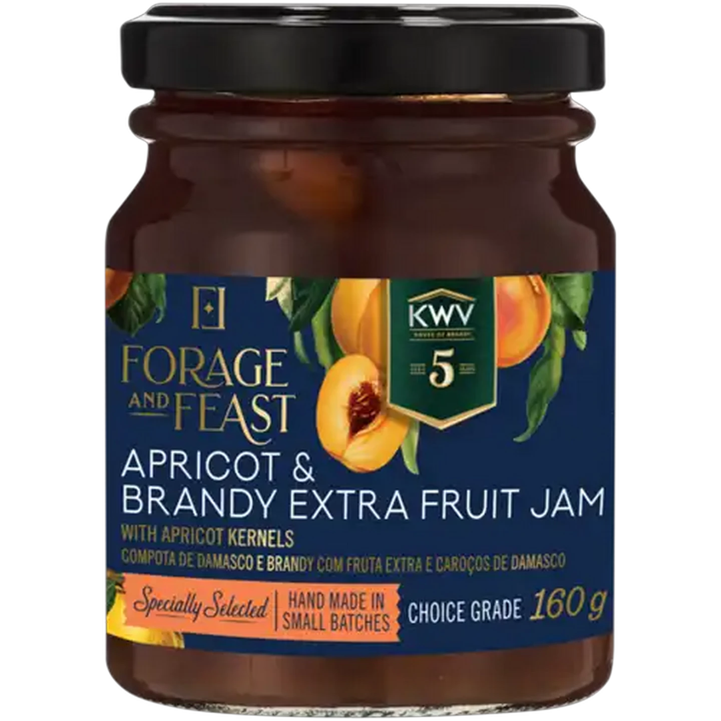 Image of Forage And Feast Apricot & Brandy Extra Fruit Jam 160g