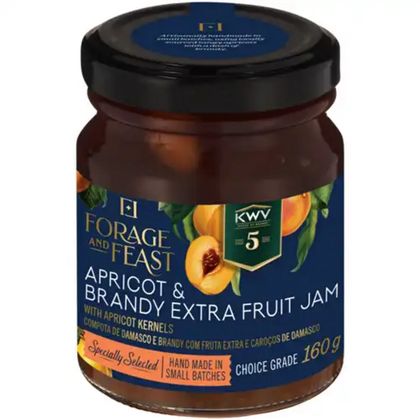 Image of Forage And Feast Apricot & Brandy Extra Fruit Jam 160g