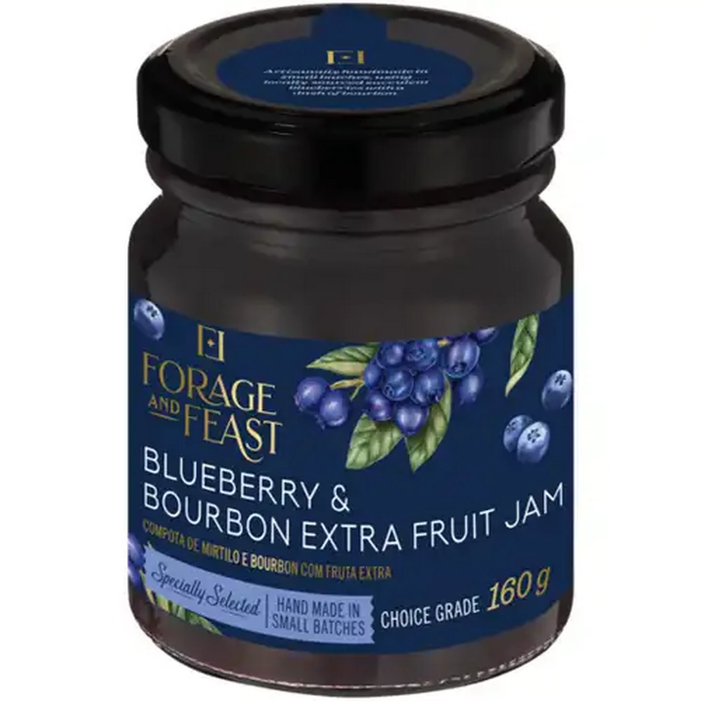 Image of Forage And Feast Blueberry & Bourbon Extra Fruit Jam 160g