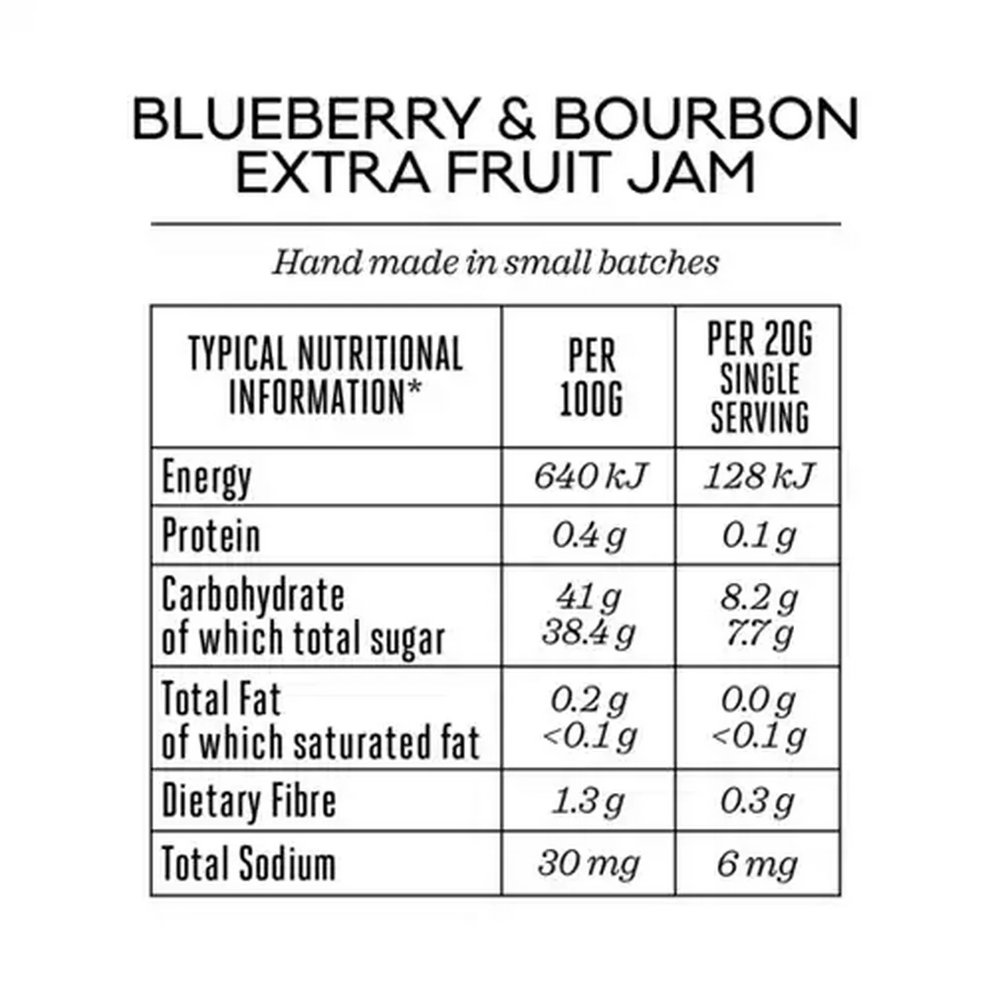 Image of Forage And Feast Blueberry & Bourbon Extra Fruit Jam 160g