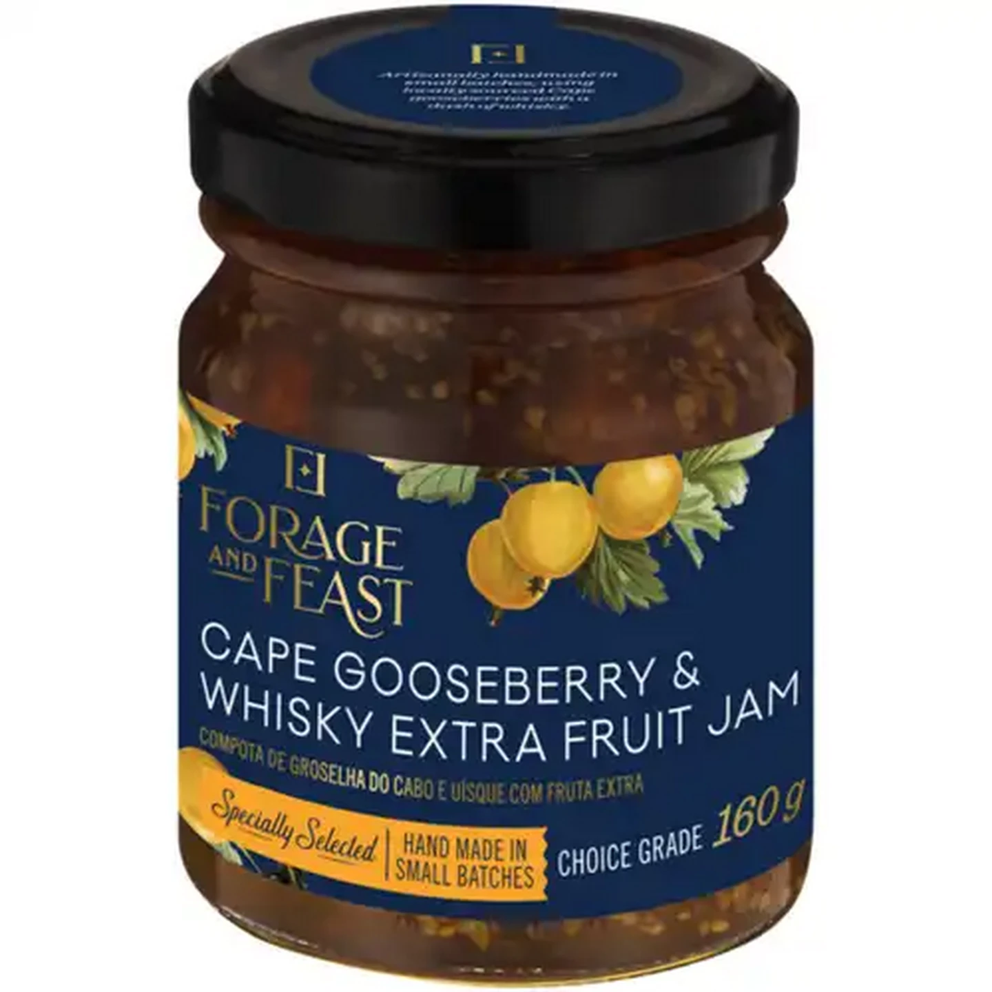 Image of Forage And Feast Cape Gooseberry & Whisky Extra Fruit Jam 160g