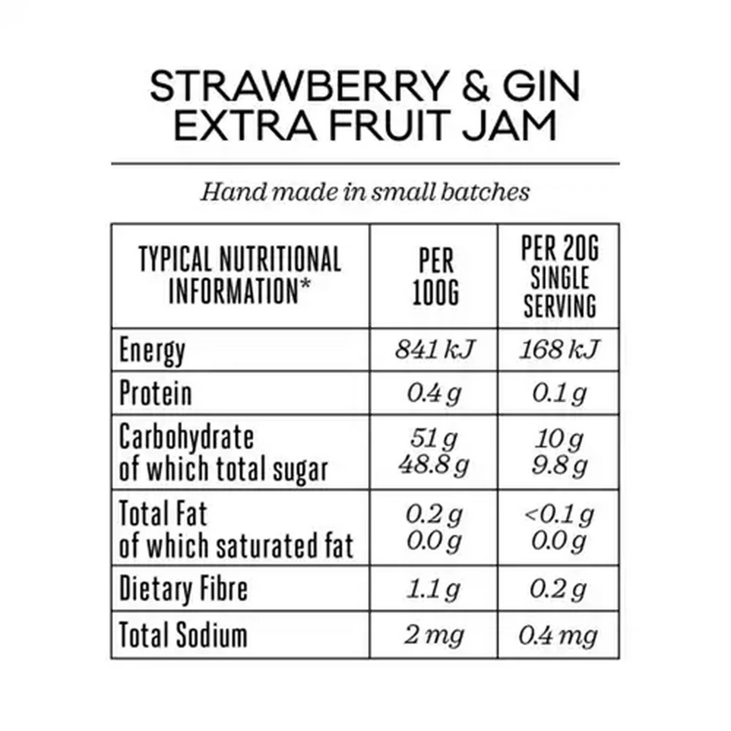 Image of Forage And Feast Strawberry & Gin Extra Fruit Jam 160g