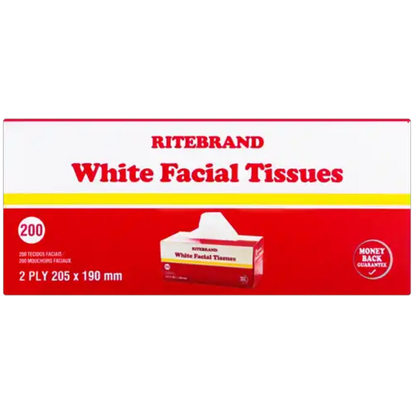 Image of Ritebrand White 2-Ply Facial Tissues 200 Pack