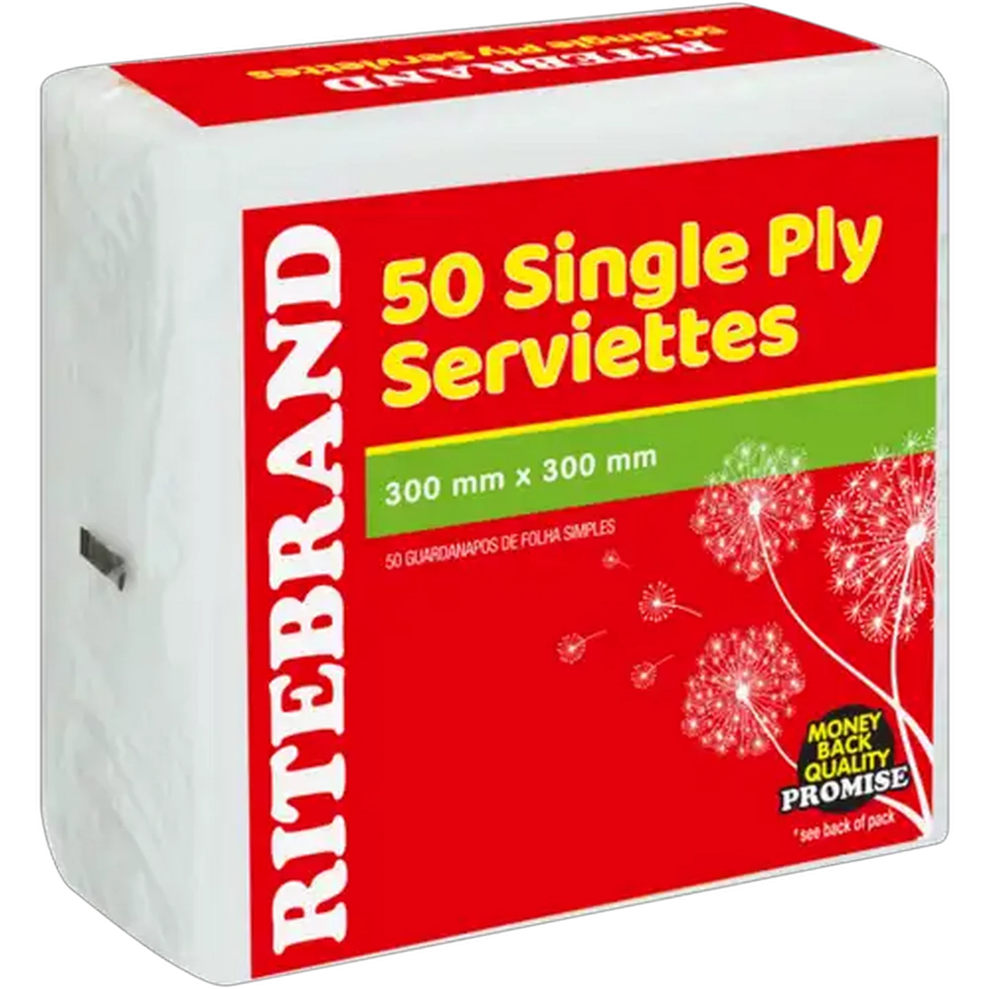 Image of Ritebrand Single Ply Serviettes 50 Pack