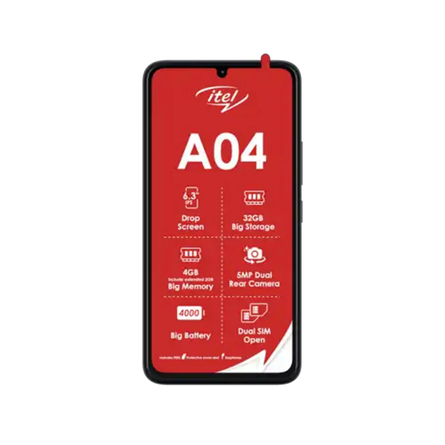 Image of itel A04 Cyan Cellphone