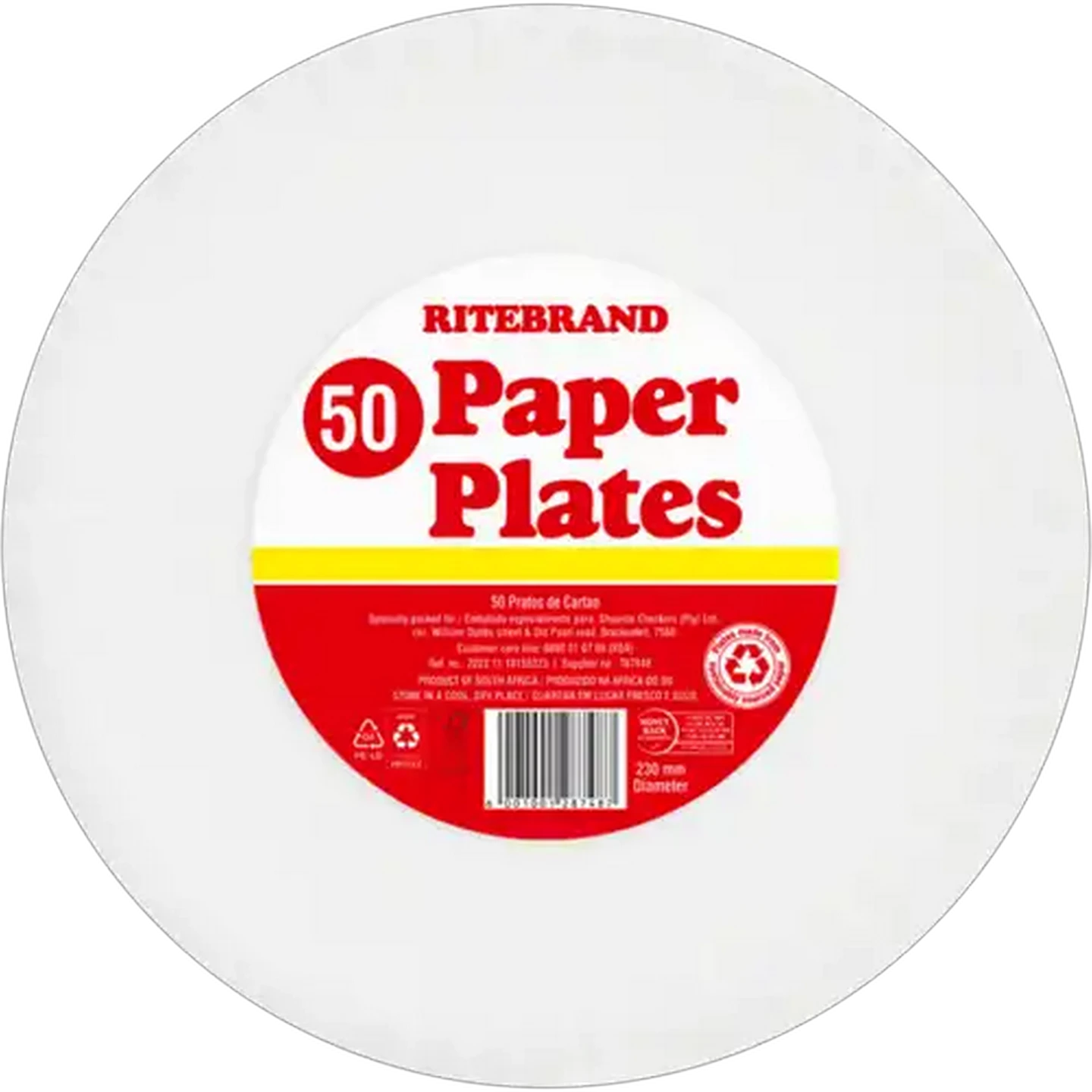 Image of Ritebrand White Paper Plates 50 Pack