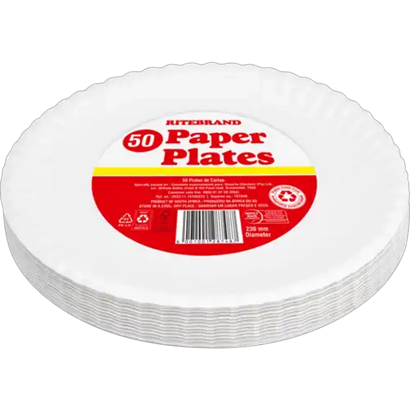 Image of Ritebrand White Paper Plates 50 Pack