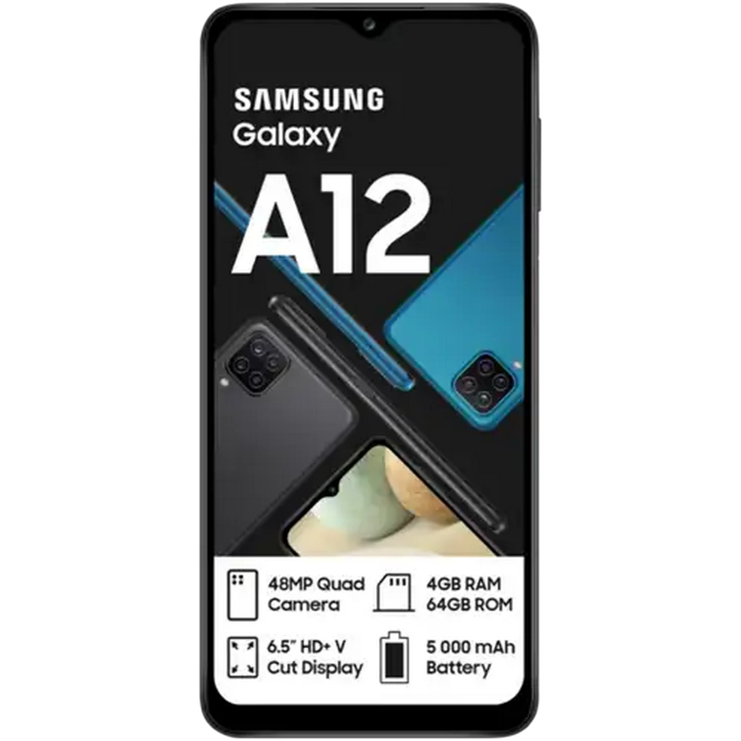 Image of SAMSUNG Galaxy A12 Black Dual SIM Smartphone 6.5" 64GB