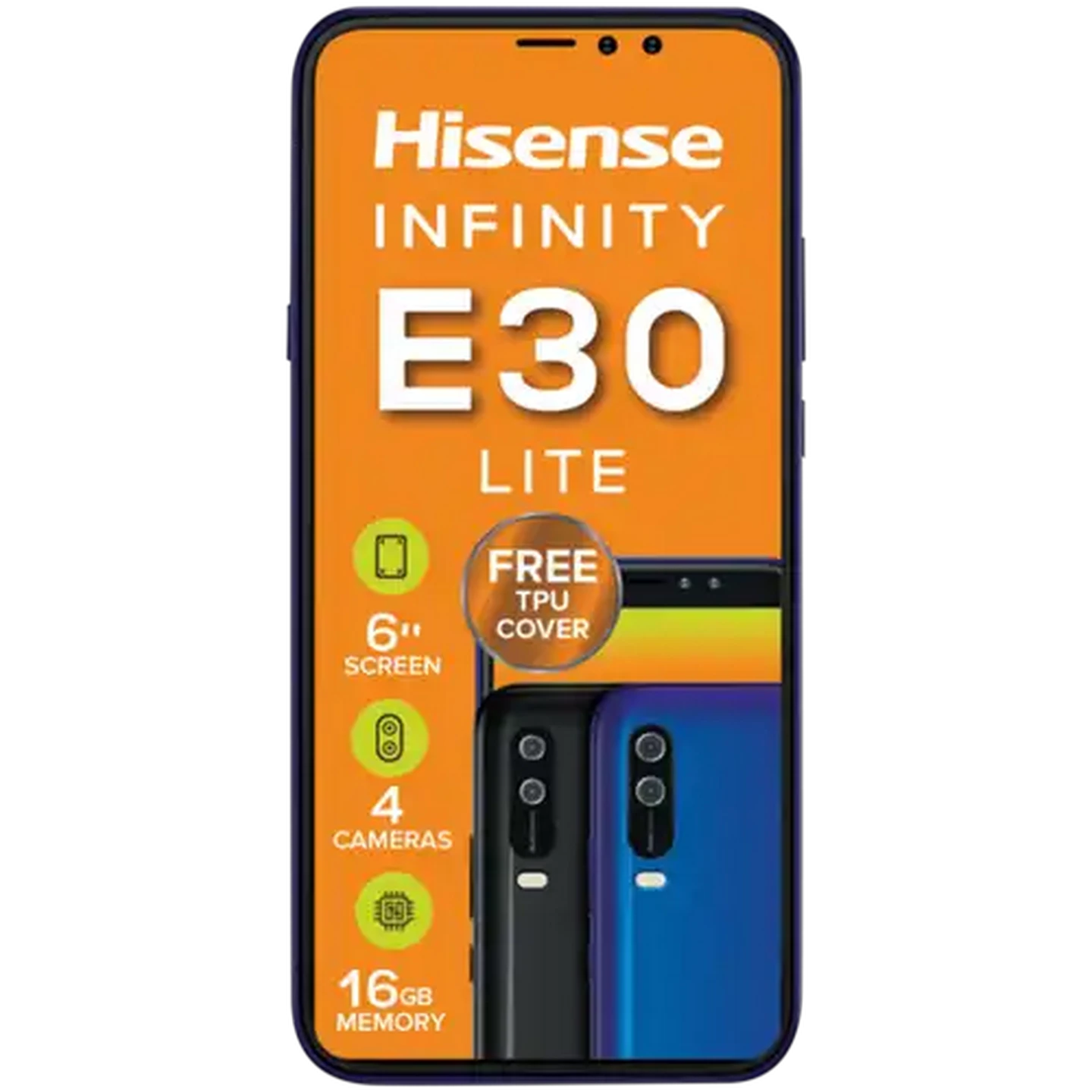 Image of Hisense Infinity E30 Lite Nebula Blue Dual SIM Smartphone 6" 16GB MTN