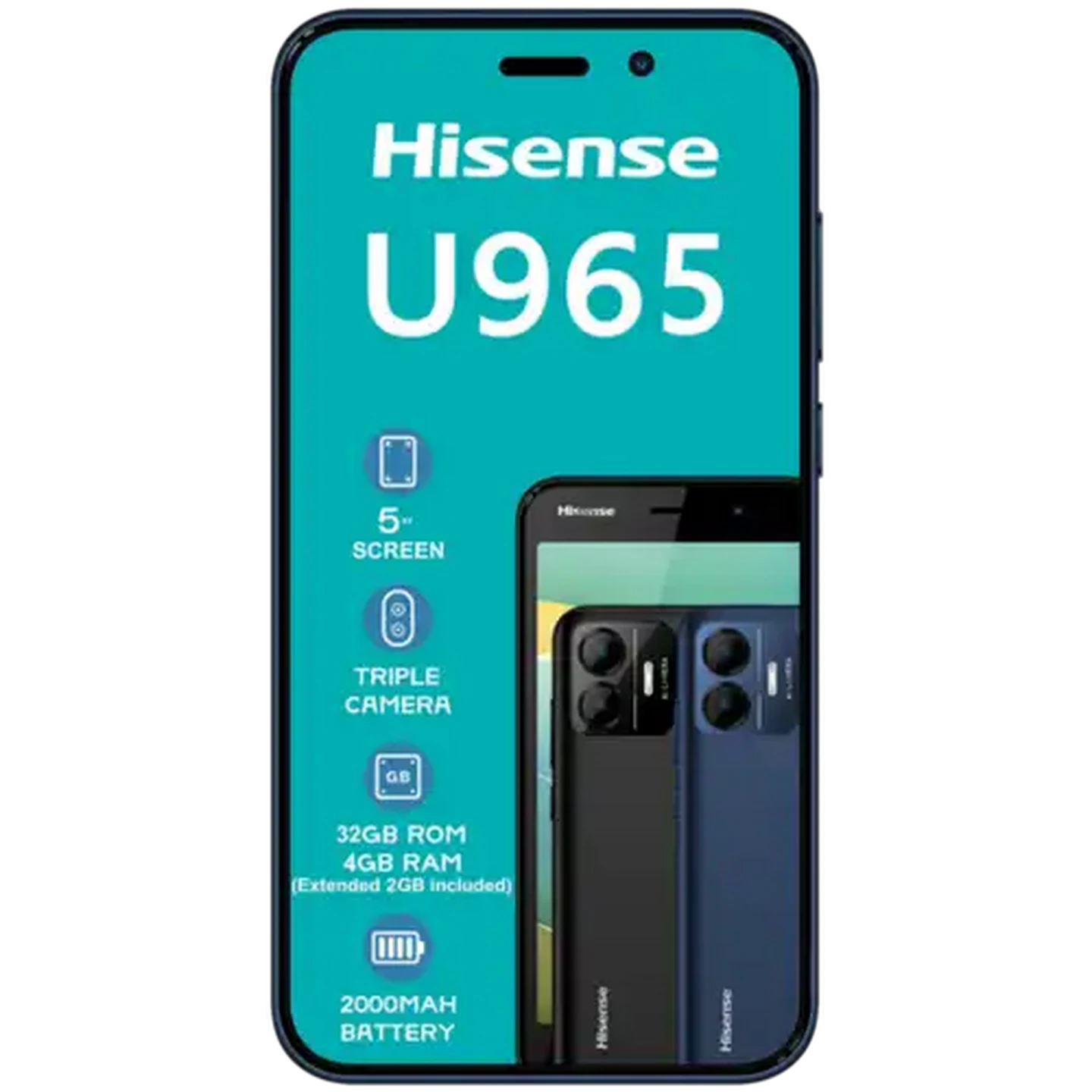 Image of Hisense Black U965 Dual Sim Network Locked Smartphone Cellphone