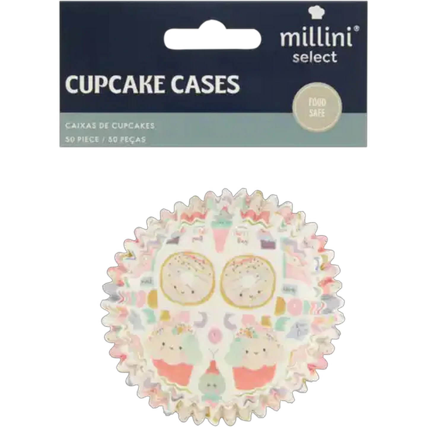 Image of Millini Rainbow Cupcake Cases 50-Pack (Print May Vary)
