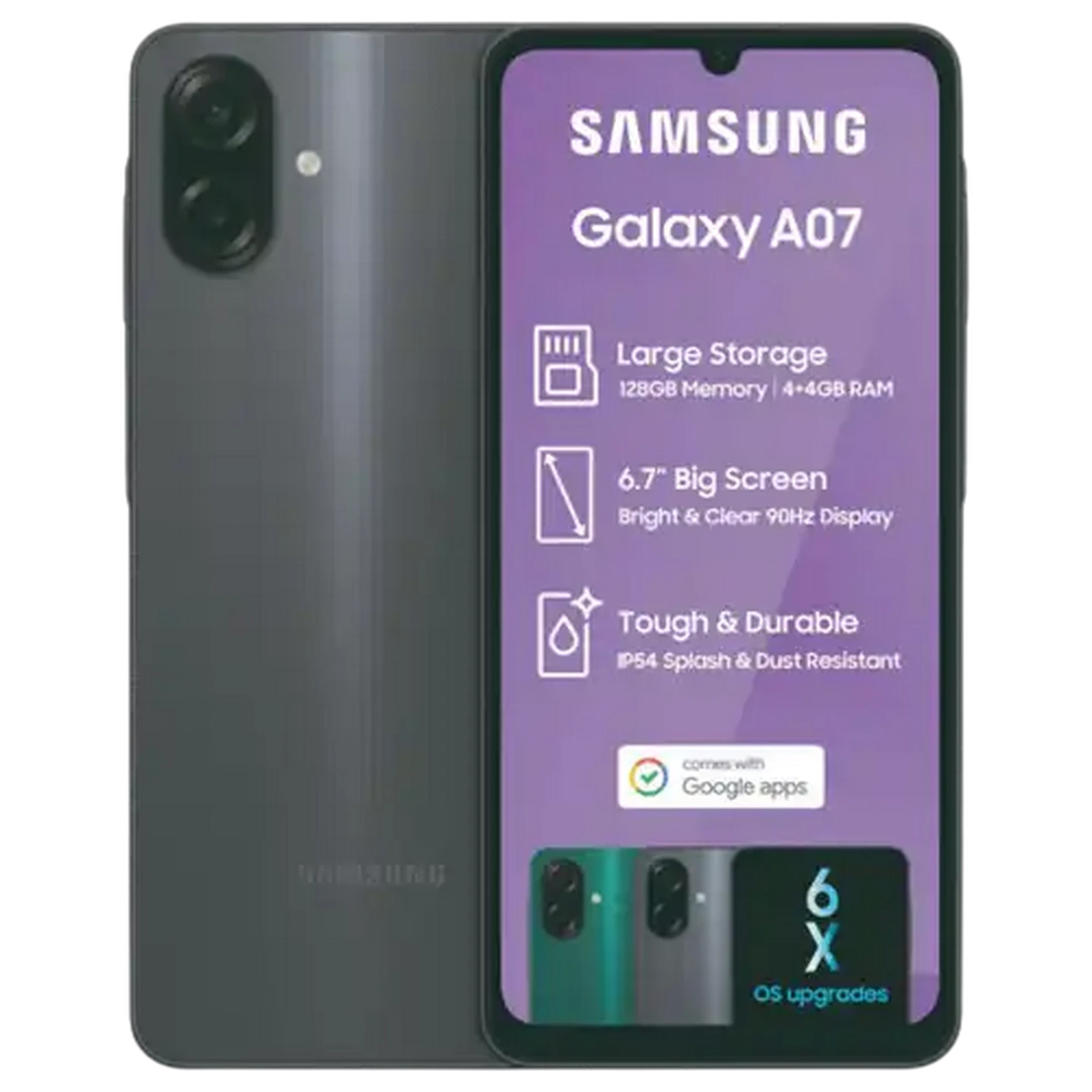 Image of Samsung A07 Black Smartphone 128GB