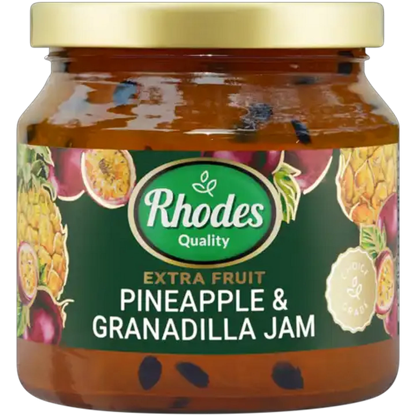 Image of Rhodes Quality Extra Fruit Pineapple & Granadilla Jam 340g