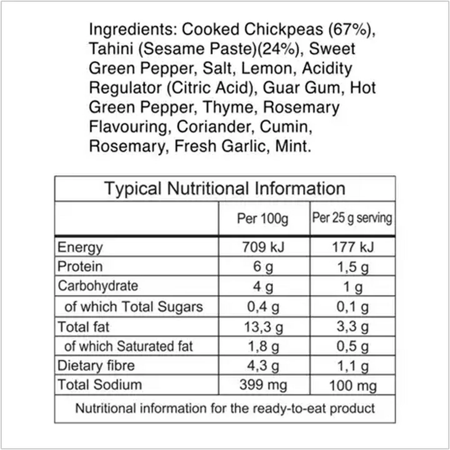 Image of Mezete Zesty Lemon Za'atar Hummus 200g