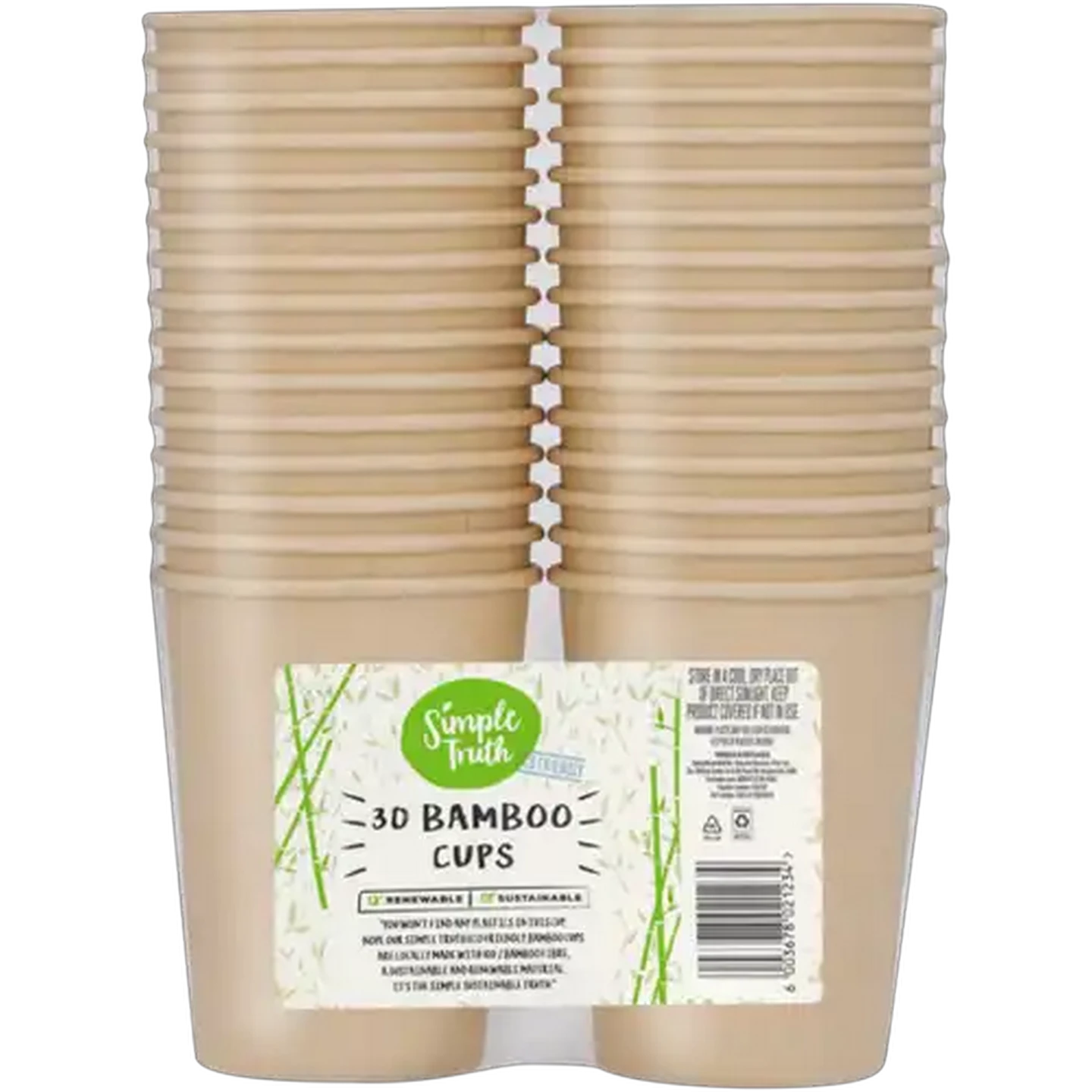Image of Simple Truth Bamboo Cups 30 x 250ml