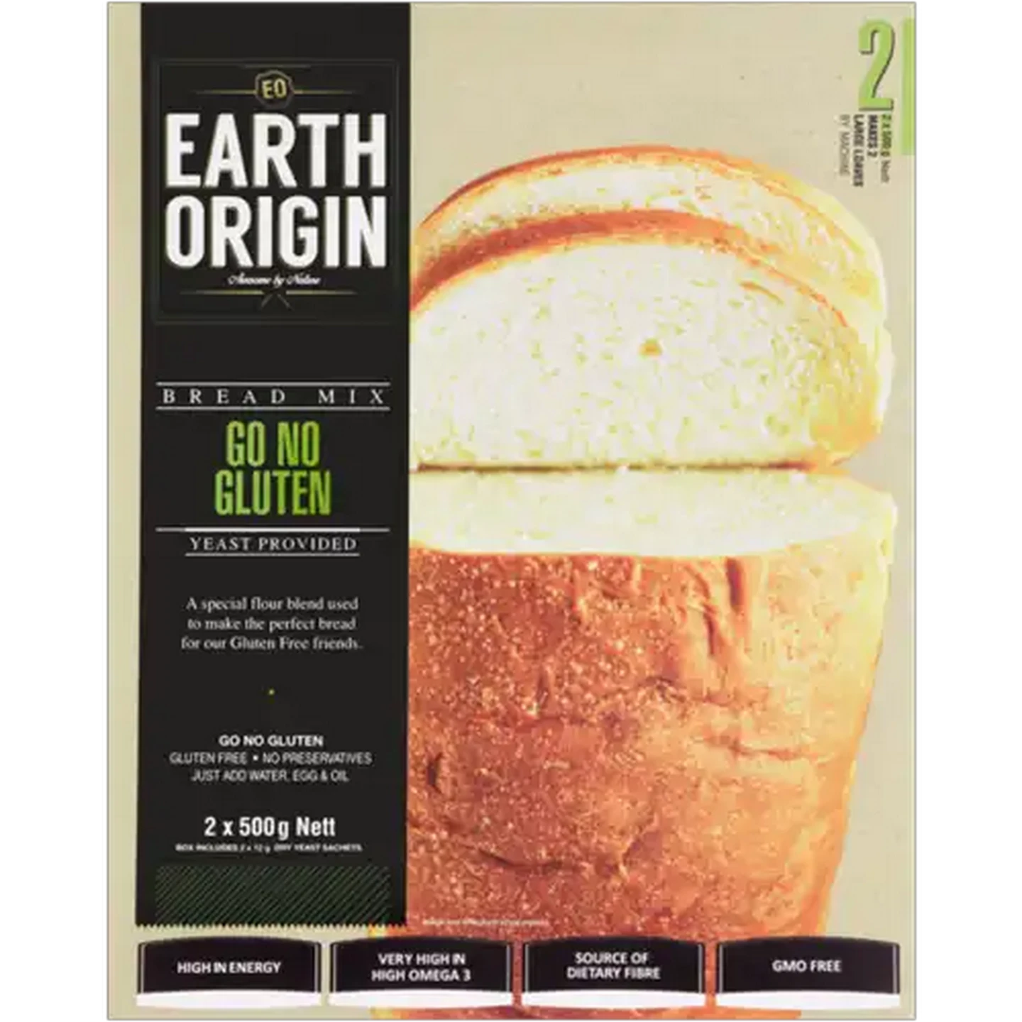 Image of Earth Origin Gluten Free Go No Gluten Bread Mix 2 x 500g
