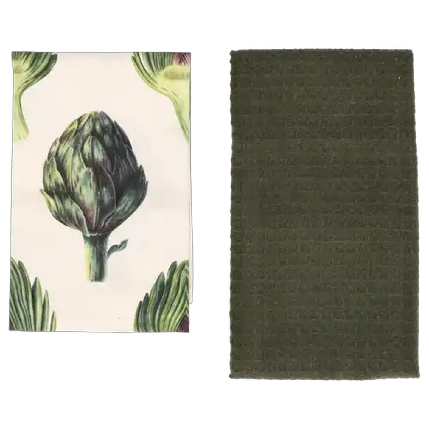 Image of Forage And Feast Green & Artichoke Kitchen Cloth Set 45 x 70cm 2-Pack