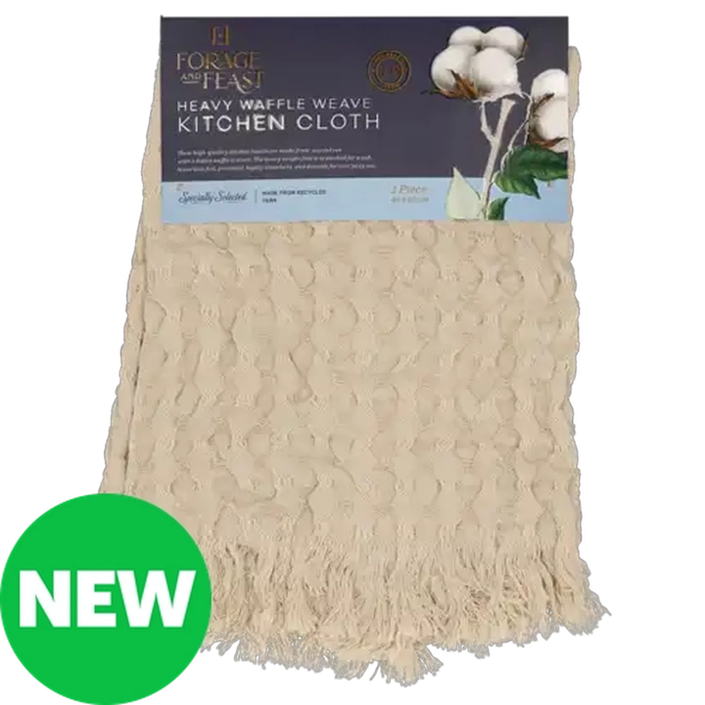 Image of Forage And Feast Stone Heavy Waffle Weave Forra Kitchen Cloth 40 x 60cm