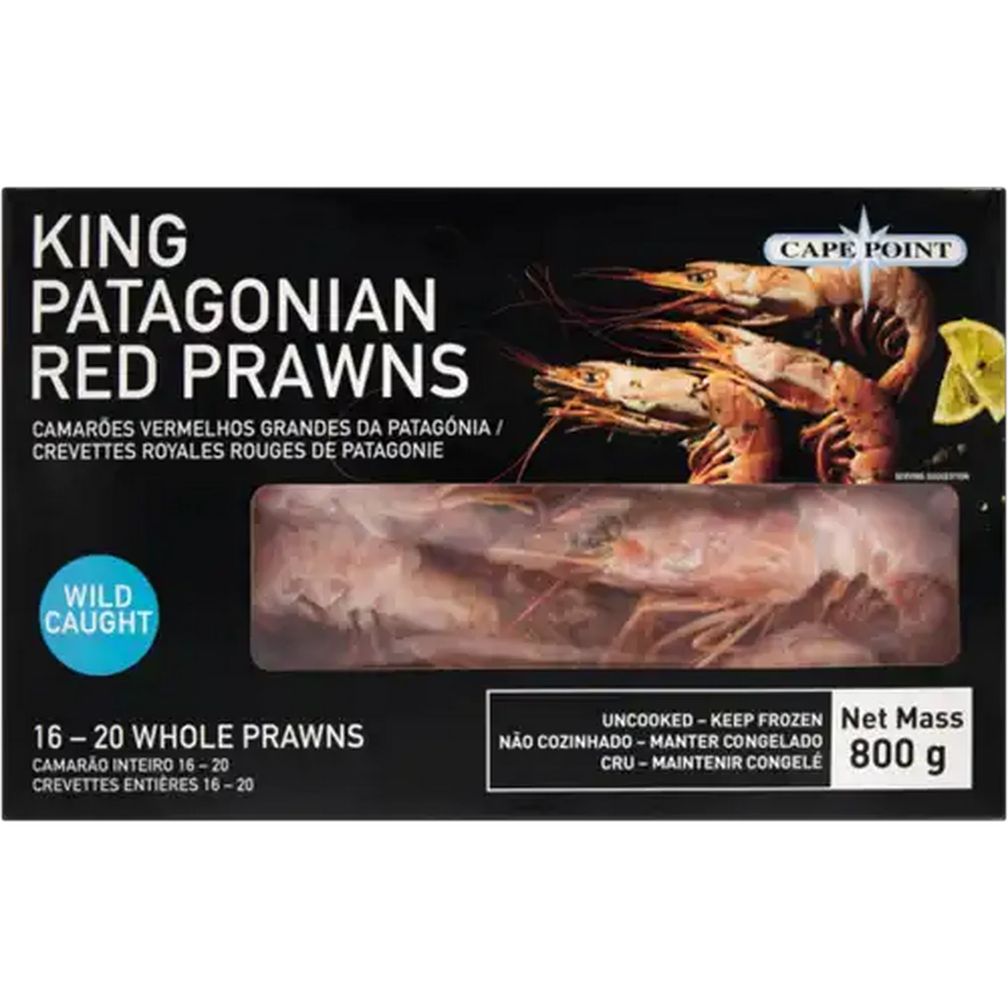 Image of Cape Point Frozen 16/20 King Patagonian Red Prawns 800g