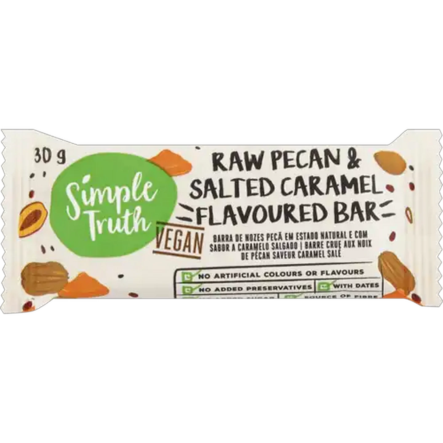 Image of Simple Truth Vegan Raw Pecan & Salted Caramel Flavoured Bar 30g