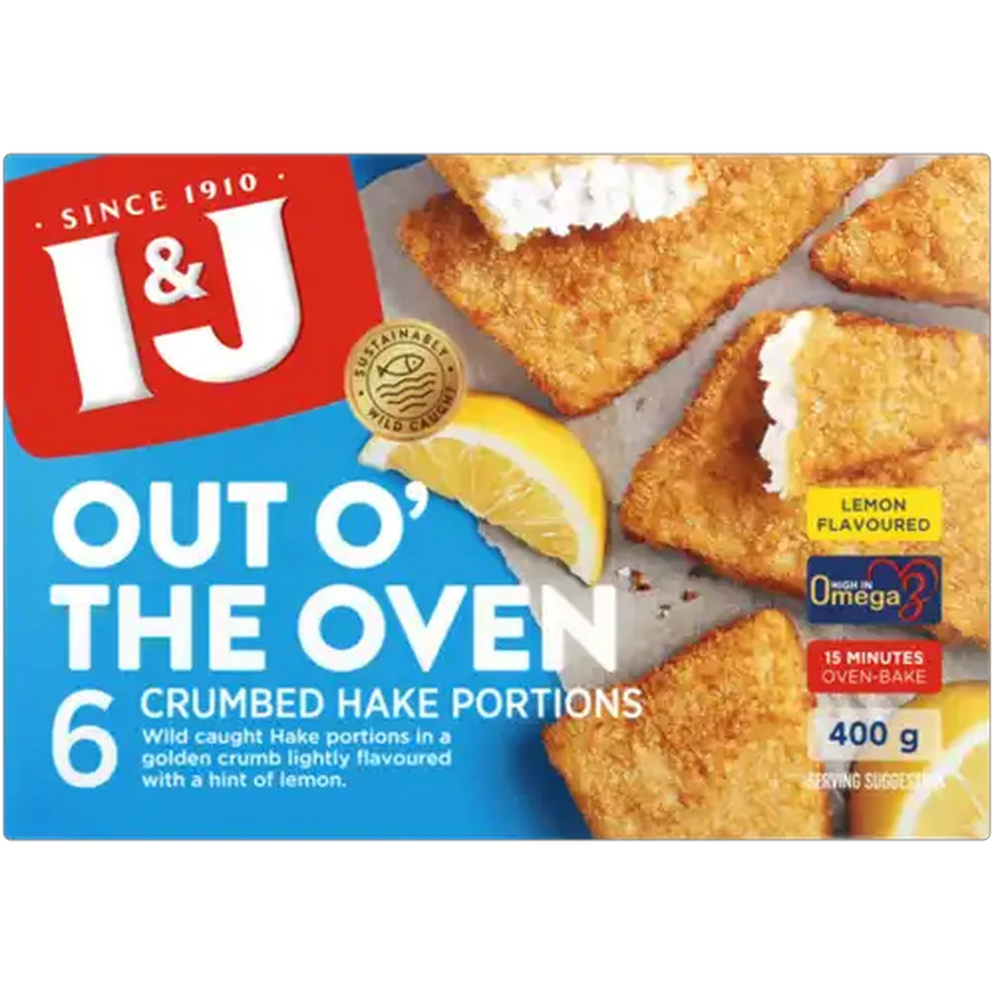 Image of I&J Out O' The Oven Frozen Lemon Crumbed Fish 400g