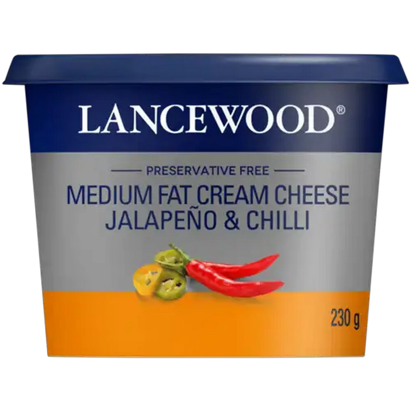 Image of LANCEWOOD Jalapeño & Chilli Medium Fat Cream Cheese 230g