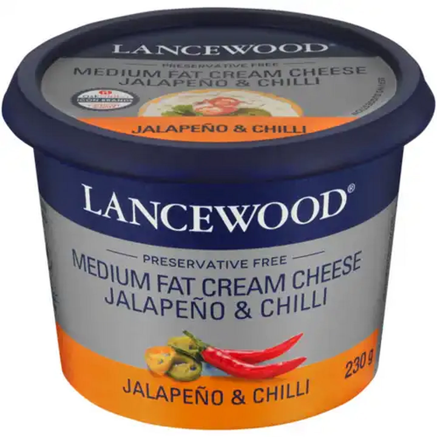 Image of LANCEWOOD Jalapeño & Chilli Medium Fat Cream Cheese 230g