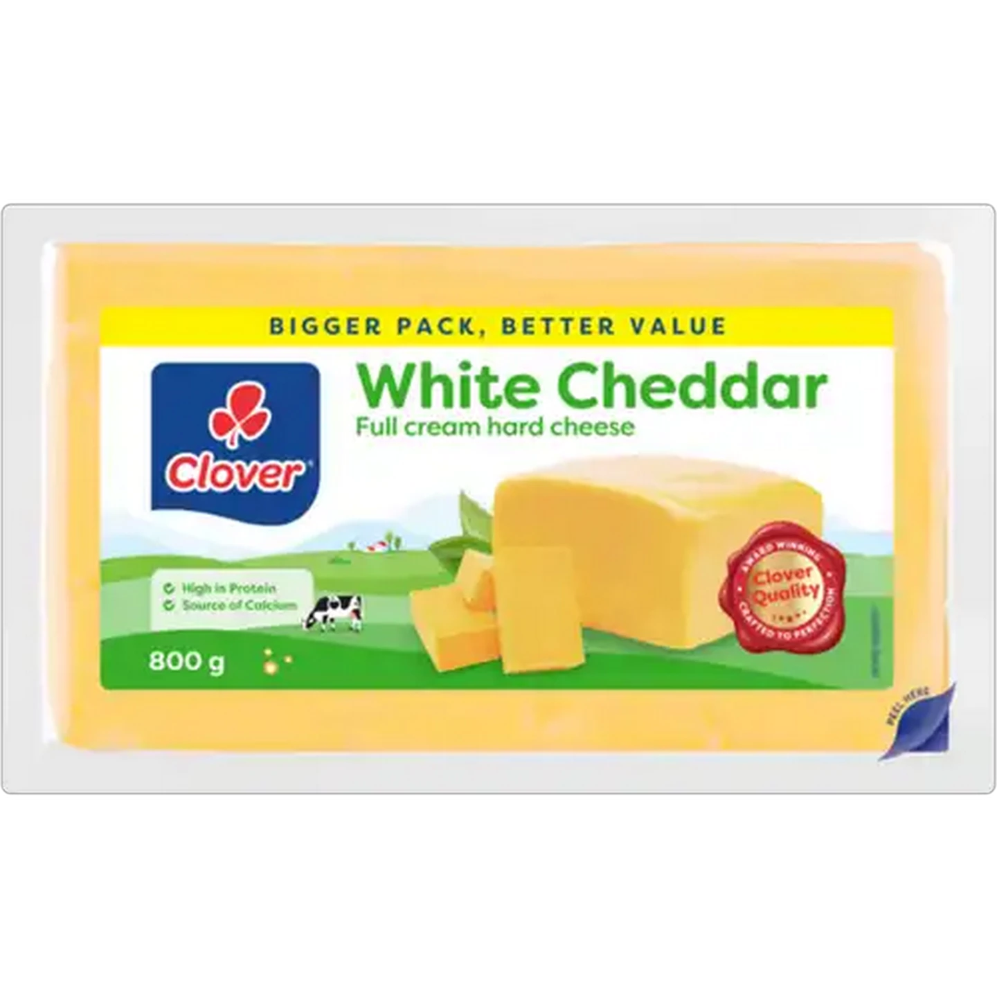 Image of Clover Full Cream White Cheddar Cheese 800g