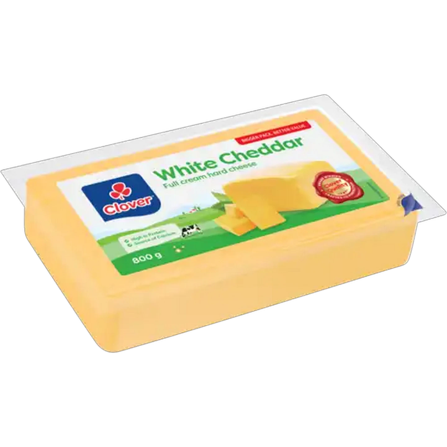 Image of Clover Full Cream White Cheddar Cheese 800g