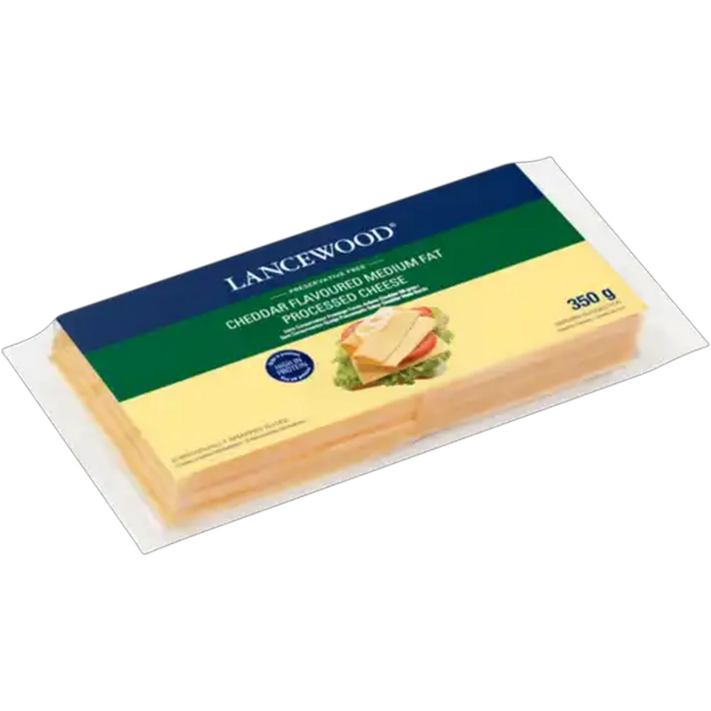 Image of LANCEWOOD Cheddar Flavoured Medium Fat Processed Cheese Slices 20 Pack