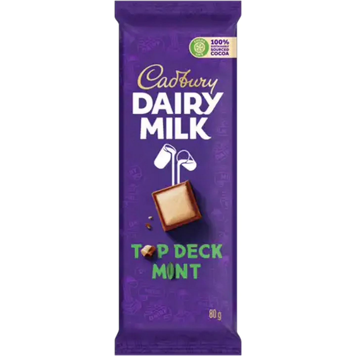 Image of Cadbury Dairy Milk Top Deck Mint Chocolate Slab 80g