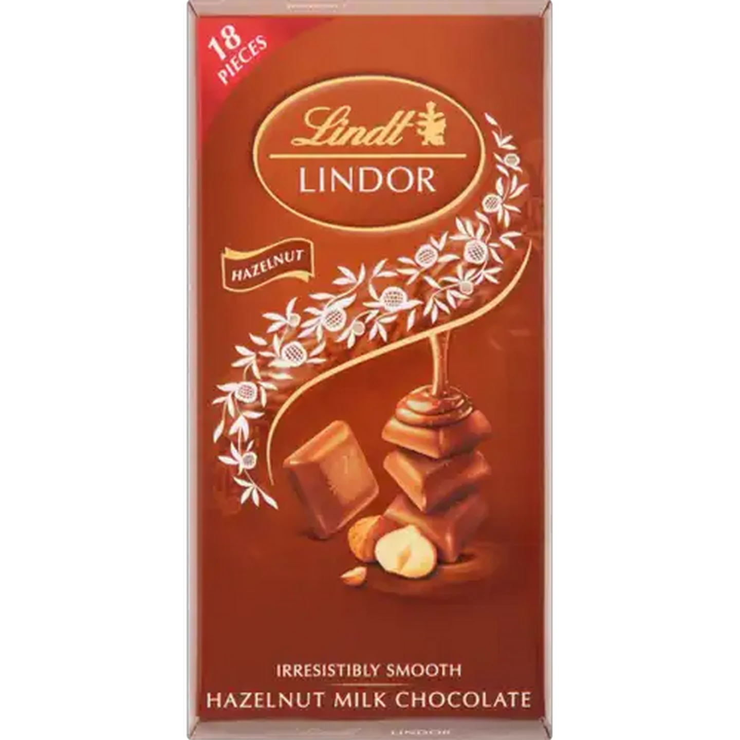 Image of Lindt Lindor Irresistibly Smooth Hazelnut Milk Chocolate Slab 100g