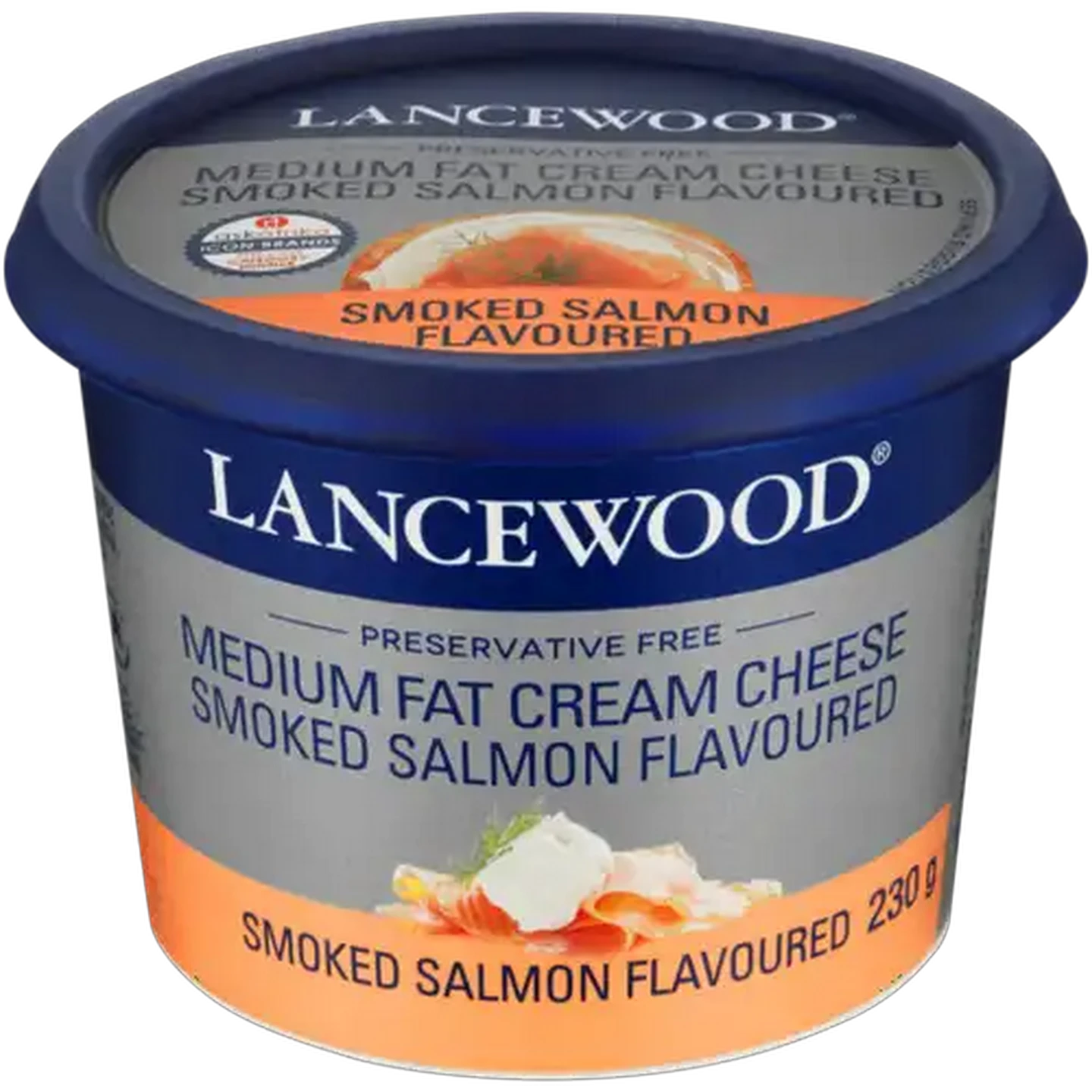 Image of LANCEWOOD Smoked Salmon Flavoured Medium Fat Cream Cheese 230g
