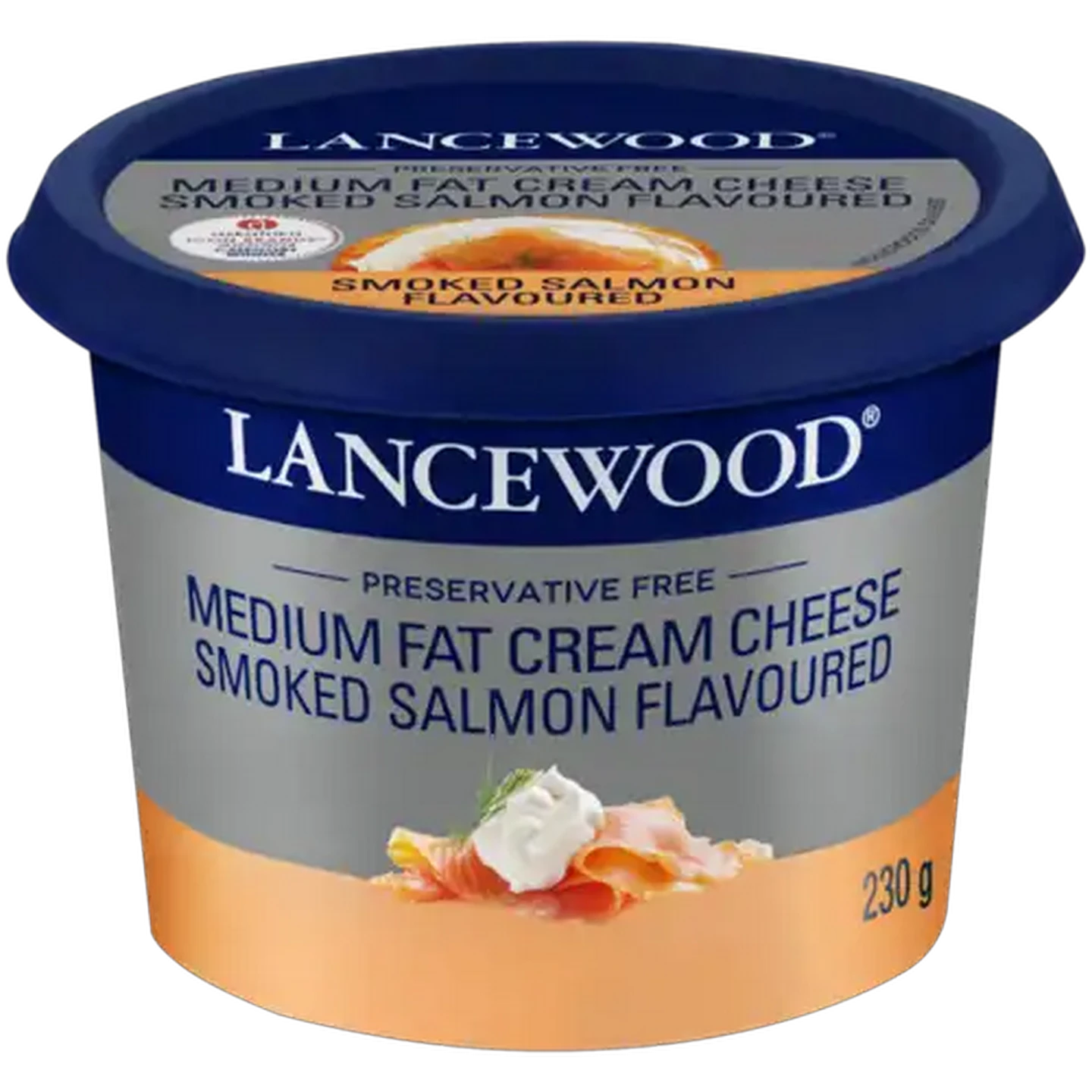 Image of LANCEWOOD Smoked Salmon Flavoured Medium Fat Cream Cheese 230g