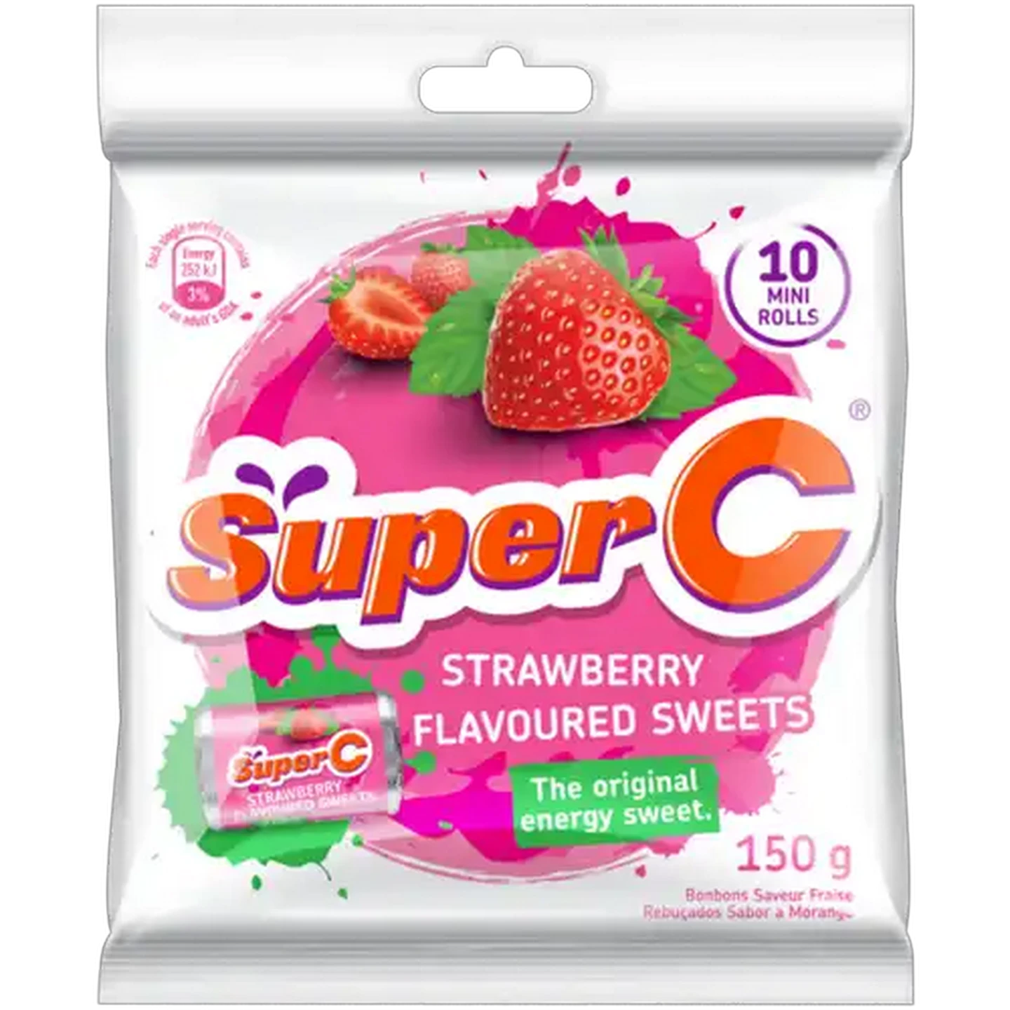 Image of Super C Strawberry Flavoured Sweets Mini Rolls 150g