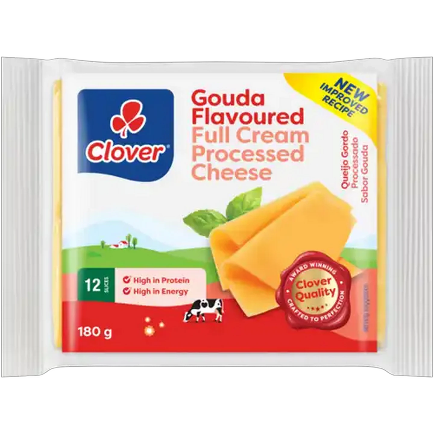 Image of Clover Gouda Flavoured Full Cream Processed Cheese Slices 12 Pack