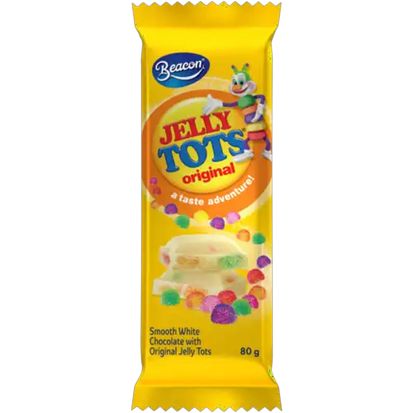 Image of Jelly Tots Flavoured White Chocolate Slab 80g