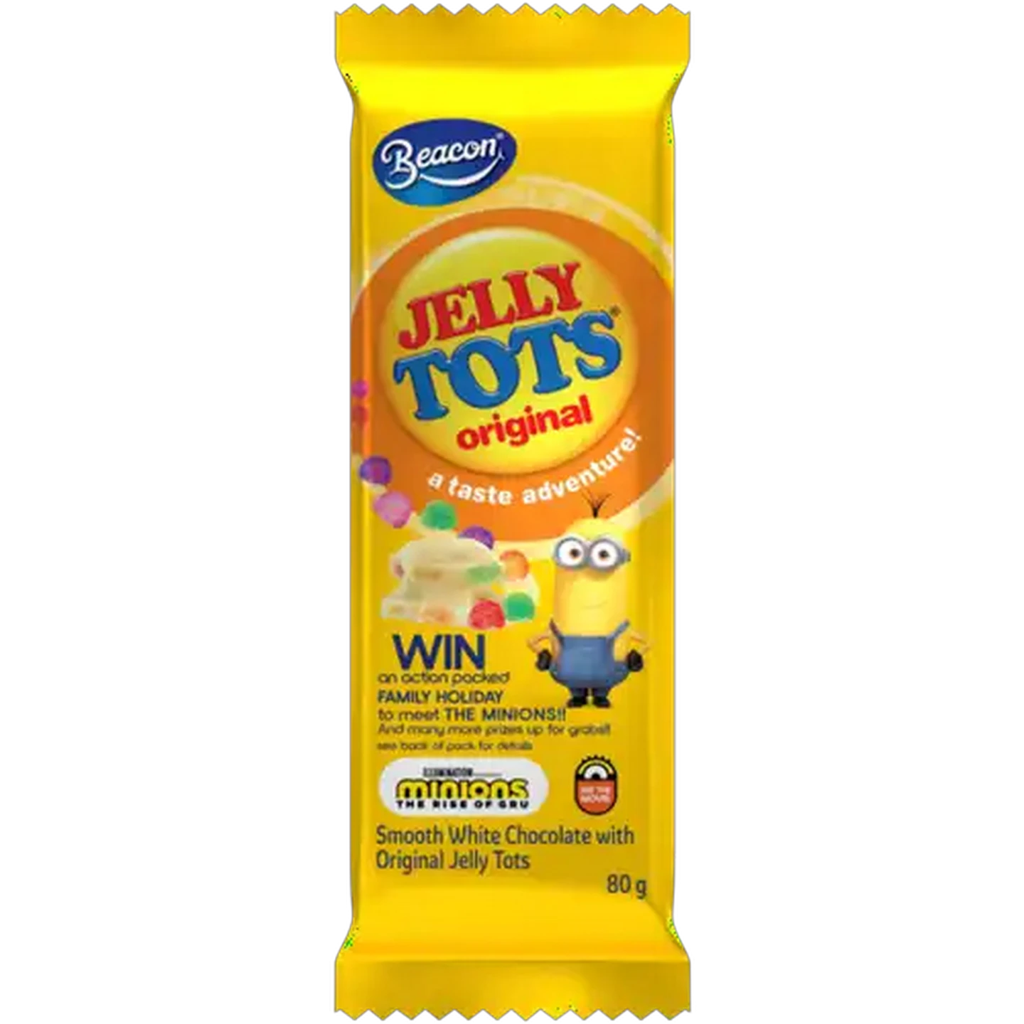 Image of Jelly Tots Flavoured White Chocolate Slab 80g