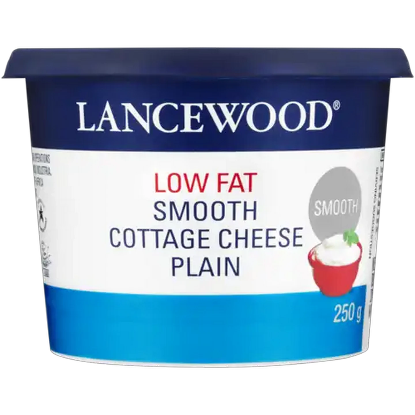 Image of LANCEWOOD Plain Low Fat Smooth Cottage Cheese 250g