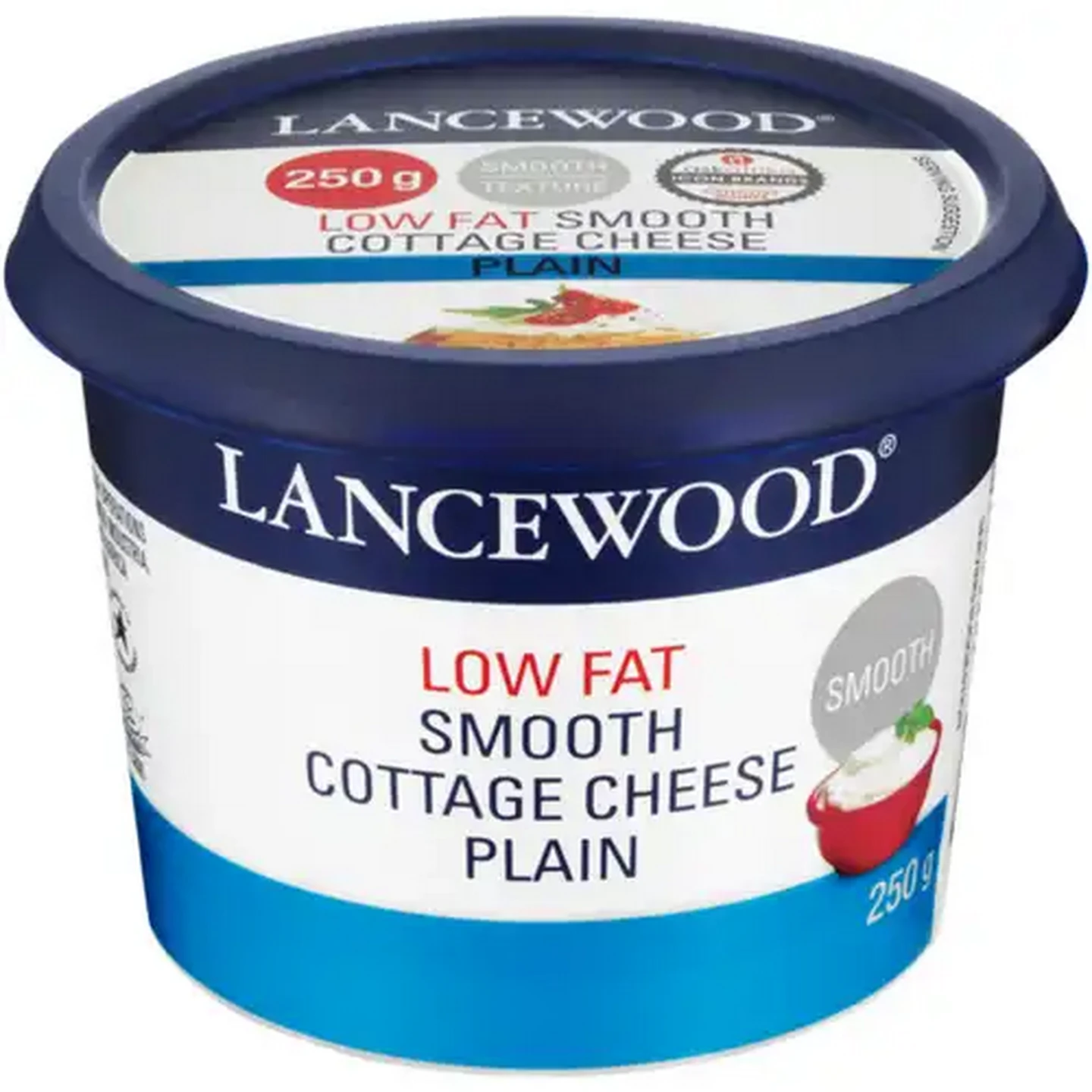 Image of LANCEWOOD Plain Low Fat Smooth Cottage Cheese 250g