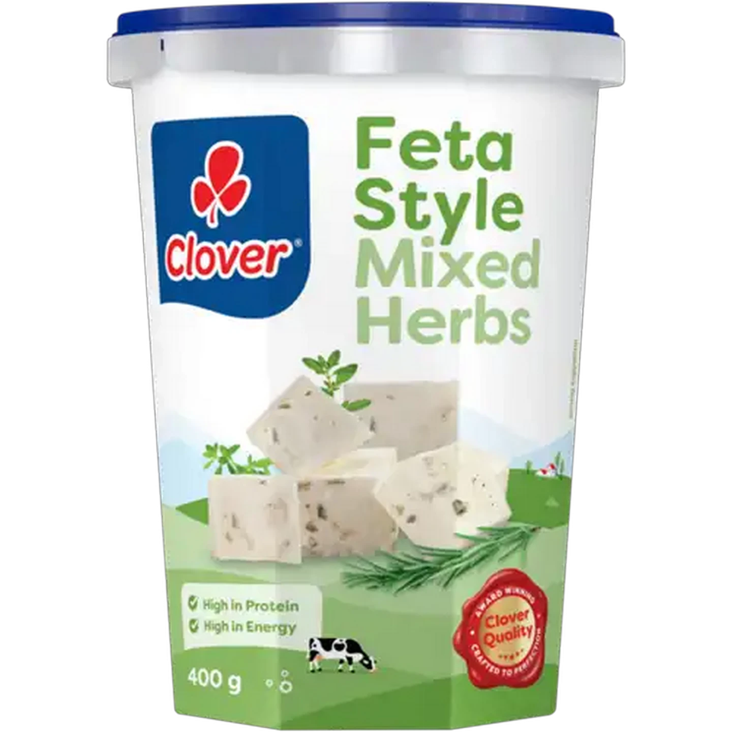 Image of Clover Mixed Herbs Feta Style Cheese 400g