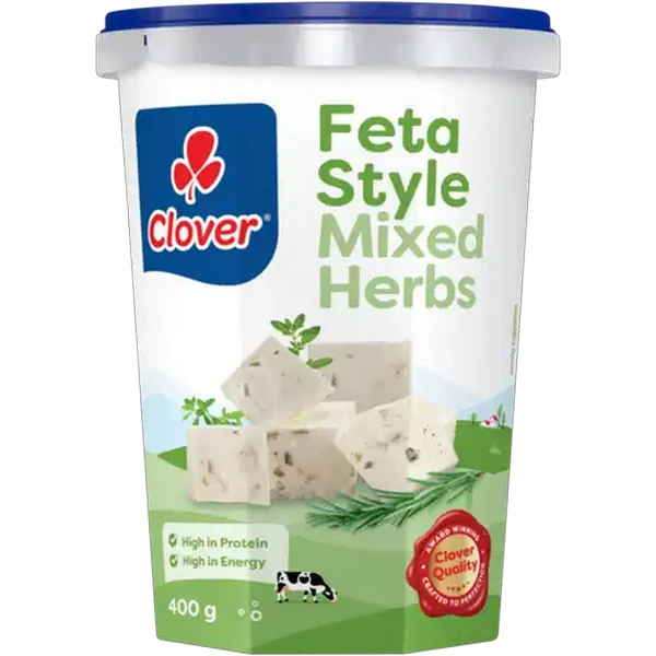 Clover Mixed Herbs Feta Style Cheese 400g