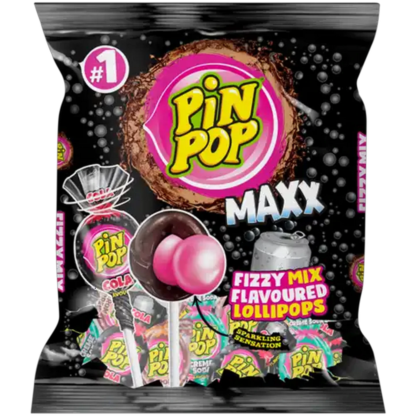 Image of Pin Pop Maxx Sodas Flavoured Lollipops 8 pack